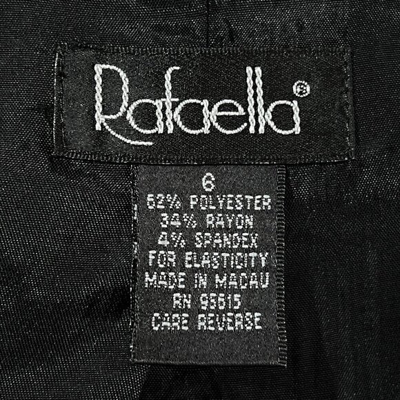 Women's Rafaella Long Sleeve Blazer | Collared | Button | Size 6 | Black | Lined - Picture 15 of 16